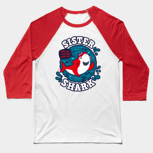 Sister Shark (trace) Baseball T-Shirt by Olipop